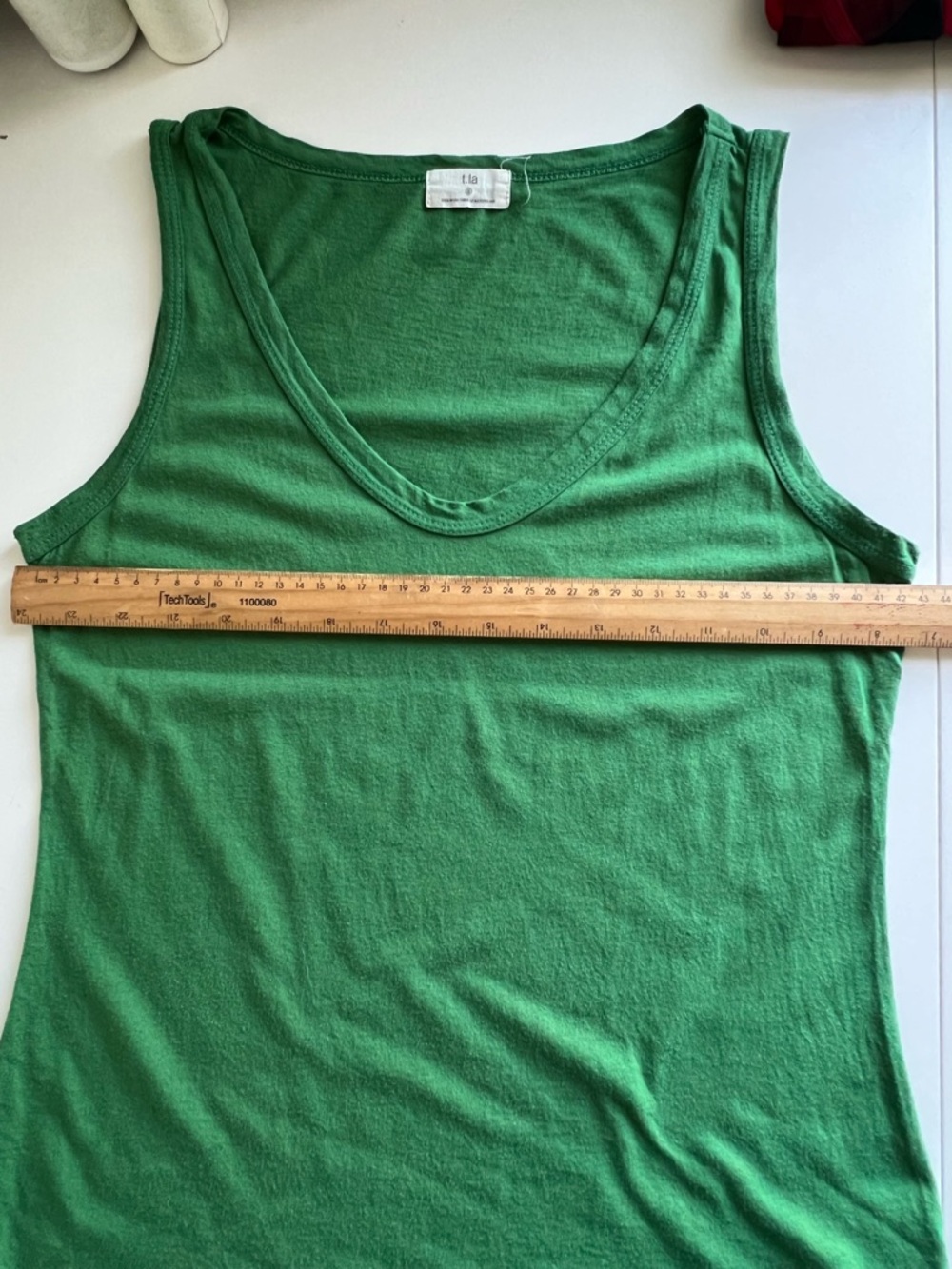 T. La Scoop Neck Layering Tank in Green Anthropologie Green Women's Size S - Picture 6 of 8